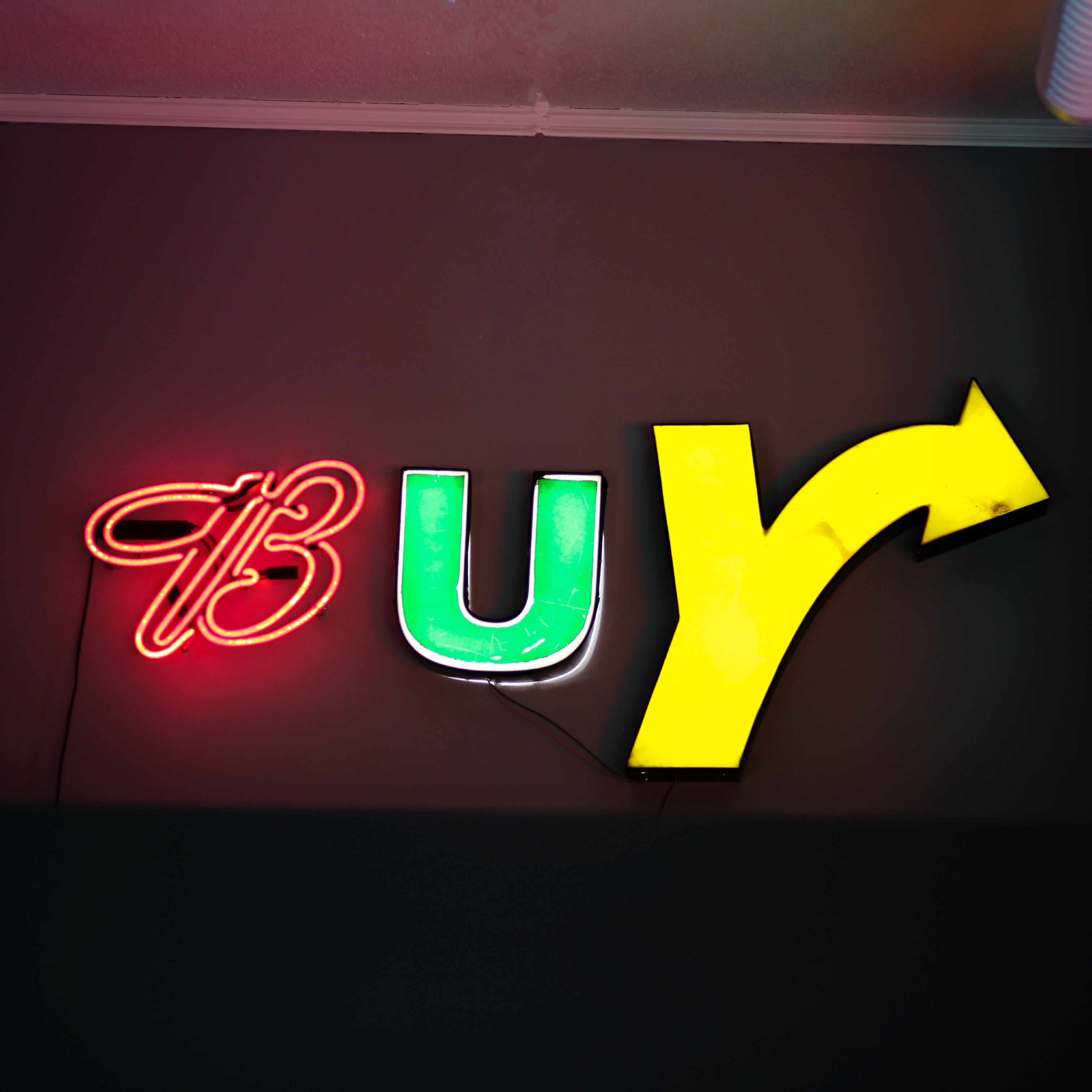 America Is A Company — Solo Installation, Muzeo Museum & Cultural Center — neon detail by Dani Bonnet, Los Angeles